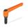GN 306 Adjustable Hand Levers with Special Tipped Threaded Studs Color: OS - Orange, RAL 2004, textured finish
Type: MS - Brass tip