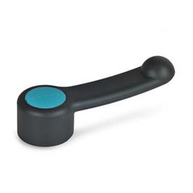 GN 623.5 Gear Levers, Plastic, Bushing Stainless Steel Colour of the cap: DBL - Blue, RAL 5024, matte finish