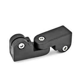 GN 285 Swivel Clamp Connector Joints, Aluminum Finish: SW - Black, RAL 9005, textured finish
