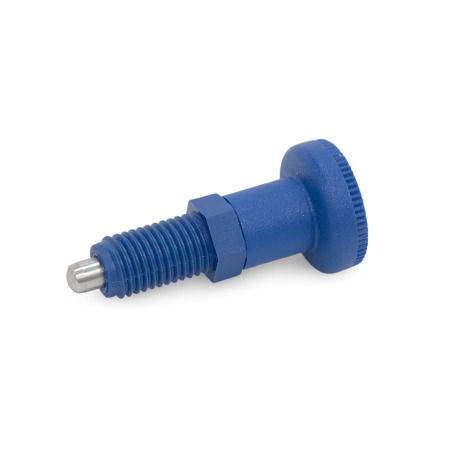 Doigts d'indexage GN 617.2: Plastique, détectables, conforme FDA, goupille de centrage inox, avec/sans position de repos