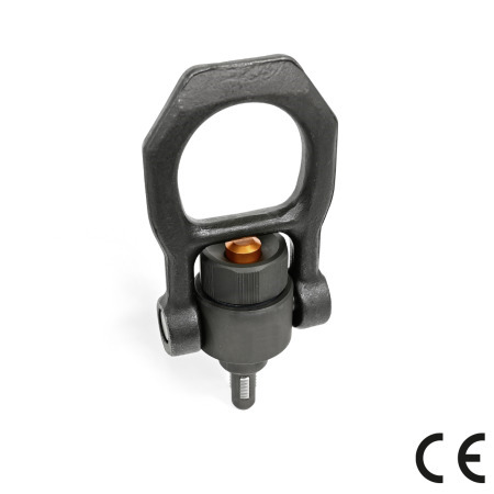 Threaded Lifting Pins GN 1135: Steel, Self-Locking, with Rotating Shackle
