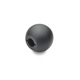 DIN 319 Ball Knobs, Press-On Type, Plastic Material: KT - Plastic<br />Type: M - With tapered bore