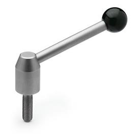 GN 212.5 Adjustable Tension Levers, with Threaded Stud, Stainless Steel 