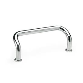 GN 425.1 Cabinet U-Handles, Steel Finish: CR - Chrome plated