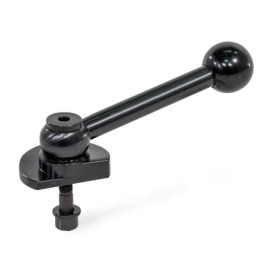 GN 918.1 Clamping Bolts, Steel, Upward Clamping, Screw from the Back Type: KVB - With ball lever, angular (serration)<br />Clamping direction: L - By anti-clockwise rotation