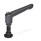 GN 306 Adjustable Hand Levers, Zinc Die Casting, Insert Steel, with External Thread, with Special Tipped Type: KD - Spherical tip with thrust pad POM
Color: B - Black, RAL 9005, textured finish