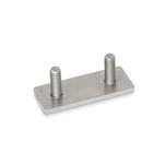 Plates, Stainless Steel, with Threaded Studs, for Hinges