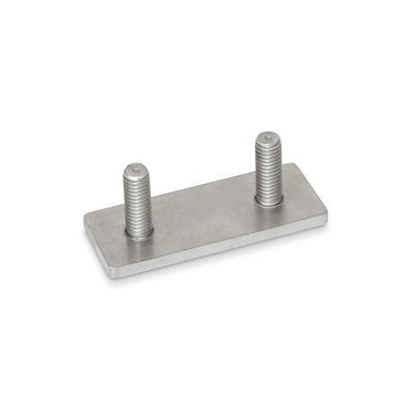 GN 2376 Plates, Stainless Steel, with Threaded Studs, for Hinges 