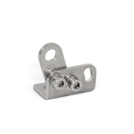 GN 801.3 Équerre de montage, inox, à libération rapide, avec embase horizontale, avec/sans capteur Type: V - Pour sauterelles, avec manette indexable verticale<br />N° d'identification: 2 - Sans détecteur de proximité