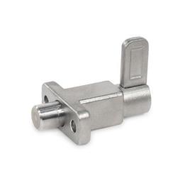 GN 722.5 Indexing Plungers, Stainless Steel, with Flange for Surface Mounting, with Rest Position, with Latch 