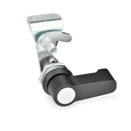 GN 115.8 Hook-Type Latches, with Operating Elements Type: HG - With lever
Identification no.: 2 - With latch bracket
Finish locating ring: SW - Black, RAL 9005, textured finish