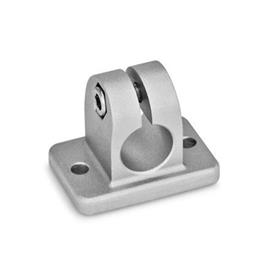 GN 145 Flanged Connector Clamps, Aluminum, with 2 mounting holes Finish: BL - Plain finish, matte shot-blasted