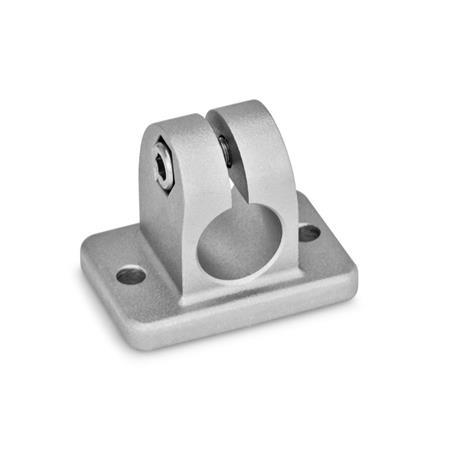 GN 145 Flanged Connector Clamps, Aluminum, with 2 mounting holes Finish: BL - Plain finish, matte shot-blasted