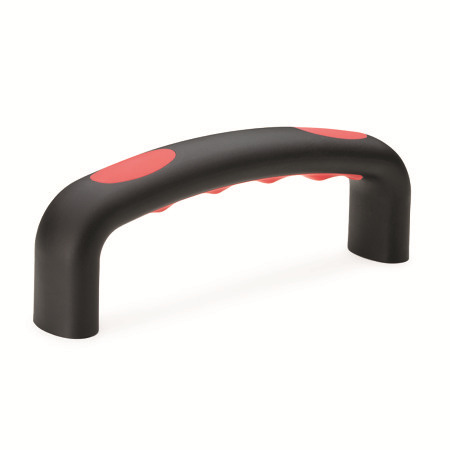 GN 725.3 U-Handles, Plastic, Insert with Finger Recesses, Softline Type: A - Mounting from the back (threaded blind bore)
Insert color: RT - Red, RAL 3000, matte finish