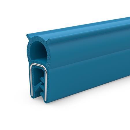 Silikon Kantenschutz Dichtprofil, Blau, FDA konform, 22 x 12,8 mm, klemmbereich 1,0 - 3,0 mm