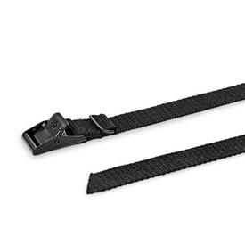 GN 1110 Cinghie di ancoraggio, fibbia acciaio / acciaio INOX, cinturino plastica Materiale: ST - Acciaio