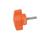 GN 5320 Torque Limiting Wing Screws, Plastic, Threaded Stud Steel Color: OR - Orange, matte finish