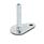 GN 42 Leveling Feet,  Steel, with Fixing Lug, Drop Shape Form: A3 - With rubber pad, vulcanized, black
Version (Screw): U - Without nut, hex socket at the top and wrench flat at the bottom