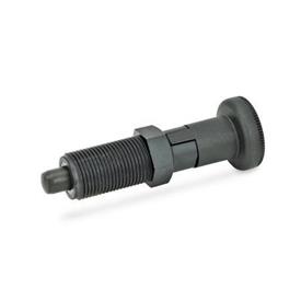 GN 617.2 Indexing Plungers, Threaded Body Plastic, Plunger Pin Steel Type: C - With rest position, without lock nut