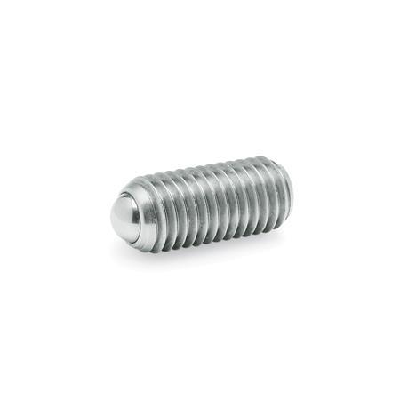 GN 615.3 Spring Plungers with Ball, with Internal Hex, Steel / Stainless Steel Type: KN - Stainless steel, standard spring load