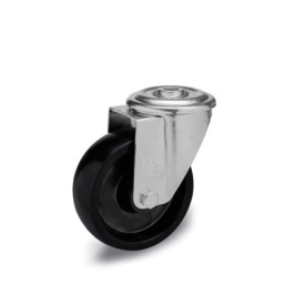 GN 22894 Medium Duty Casters, Phenolic Resin, Light Version, for High Temperatures Bearing type: G - Friction bearing<br />Type (bracket): R - Swivel bracket with center hole<br />Coding: L - Light version<br />Material (bracket): ST - Steel sheet metal, zinc plated