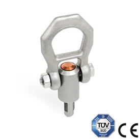 GN 1133 Broches de levage filetées, acier inox, autobloquantes 