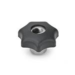 Quick Release Star Knobs, Plastic, Bushing, Stainless Steel