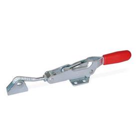 GN 850.1 Latch Type Toggle Clamps, for Pulling Action Type: TU - With draw axle, with catch, with J-hook latch bolt