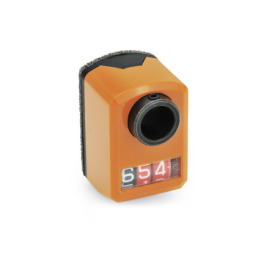 GN 955 Position Indicators, Hollow Shaft Steel, 3 Digits, Digital Indication, Mechanical Counter Display position: FR - In the front, below<br />Color: OR - Orange, RAL 2004