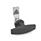 GN 115 Latches, Zinc Die Casting, with Operating Elements, Housing Collar Black Type: ST - With T-handle