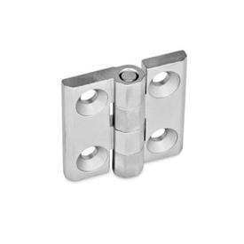 GN 237 Hinges, Stainless Steel Material: A4 - Stainless steel<br />Type: A - 2x2 bores for countersunk screws