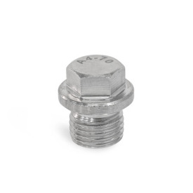 DIN 910 Threaded Plugs, Steel / Stainless Steel, with Collar and External Hex Material: A4 - Stainless steel<br />Type: A - Without sealing ring