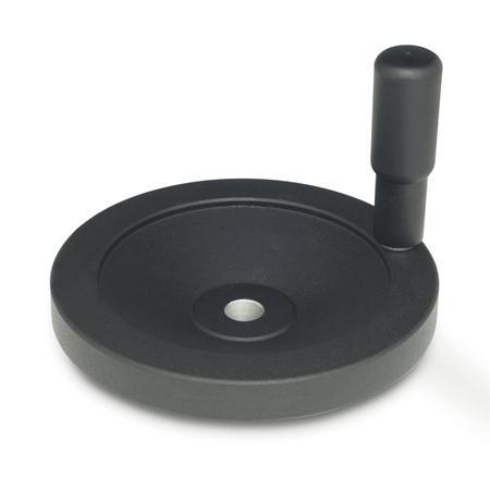 Volantini a disco GN 323: Alluminio, nero, rivestimento con polveri