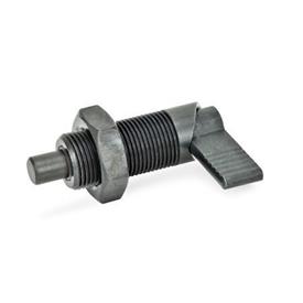 GN 612 Cam Action Indexing Plungers, Steel Type: AK - Without plastic cap, with lock nut