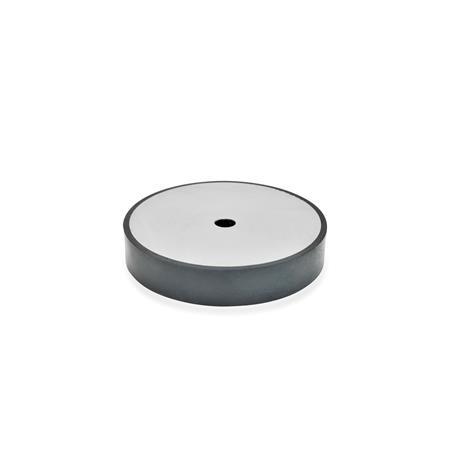 GN 438.5 Spacer Disks and Foot Disks, Stainless Steel, with Rubber Underlay, Vulcanized Type: A - Mounting via mounting hole