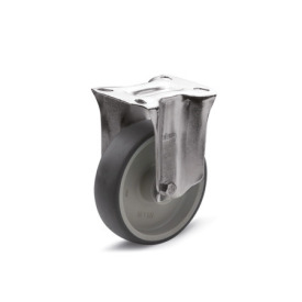 GN 22872 Medium Duty Casters, Wheel Tread Thermoplastic Elastomer, Wheel Core Polypropylene, Light Version Bearing type: G - Friction bearing<br />Type (bracket): B - Rigid bracket<br />Coding: L - Light version<br />Material (bracket): NI - Stainless steel sheet metal