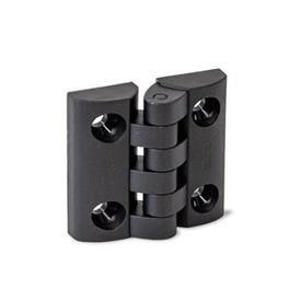 GN 151.5 Hinges, Plastic Type: SH - 2x2 bores for countersunk screws
