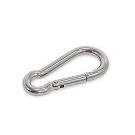 GN 5299 Carabiners, Steel / Stainless Steel Material: A4 - Stainless steel<br />Type: C - Open eye