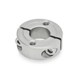 GN 7072.2 Split Shaft Collars, Stainless Steel, with Flange Holes Type: C - With two tapped holes