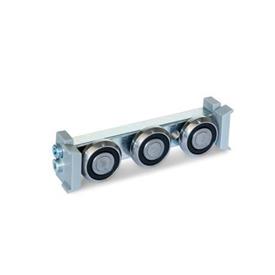 GN 2424 Cam Roller Carriages Type: S - Narrow roller carriage, central arrangement<br />Version: U - With wiper for floating bearing rail (U-rail)